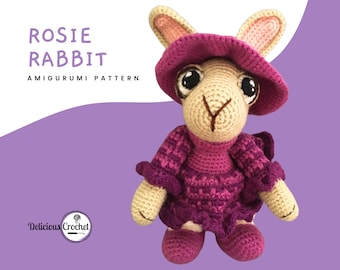 Amigurumi Pattern Crochet Rabbit Bunny Cottontail Hare Animal Doll Toy PDF English or Spanish DIY Instant Digital Download
