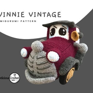 Classic Vintage Car Crochet Pattern – Amigurumi Vehicle PDF – DIY Crochet Vintage Car Plushie – Digital Download Tutorial English or Spanish