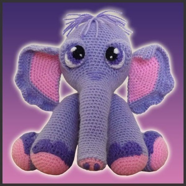 Amigurumi Pattern Crochet Gertie Elephant Doll DIY Instant Digital Download PDF