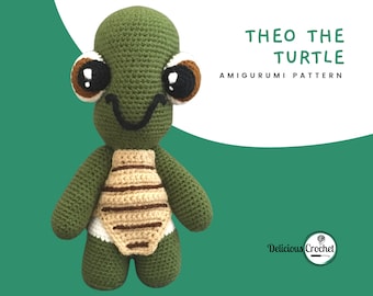 Modèle Amigurumi Crochet Tortue Tortue Avec Carapace Amovible Poupée Animal Tartaruga Jouet PDF Anglais ou Espagnol