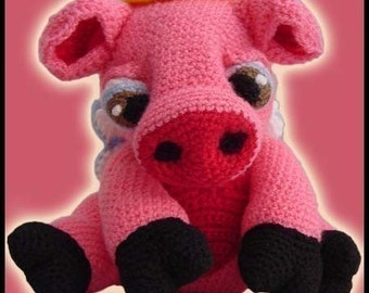 Amigurumi Pattern Crochet Pig Piglet Hog Piggy Animal Angel Doll Toy PDF English or Spanish