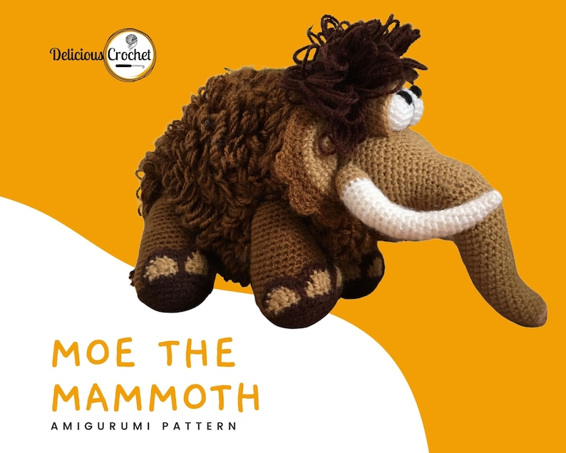 Amigurumi Pattern Crochet Moe Mammoth DIY Digital Download