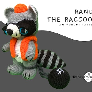 Amigurumi Raccoon Crochet Pattern Animal Doll Toy PDF English or Spanish
