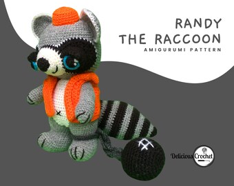 Amigurumi Mapache Patron Crochet Animal Muñeco Juguete Tejido PDF Español o Inglés