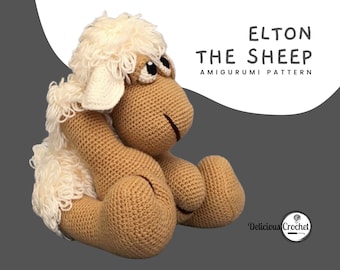 Amigurumi Pattern Crochet Elton The Sheep Amigurumi Doll Animal Lamb PDF English or Spanish