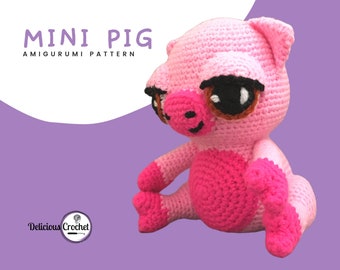 Amigurumi Crochet Pattern Pig Piggy Pigglet Mini Pig Animal Doll Toy PDF English or Spanish DIY