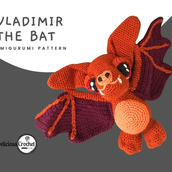 Amigurumi Pattern Crochet Bat Vampire Vladimir Toy Doll Animal PDF English or Spanish
