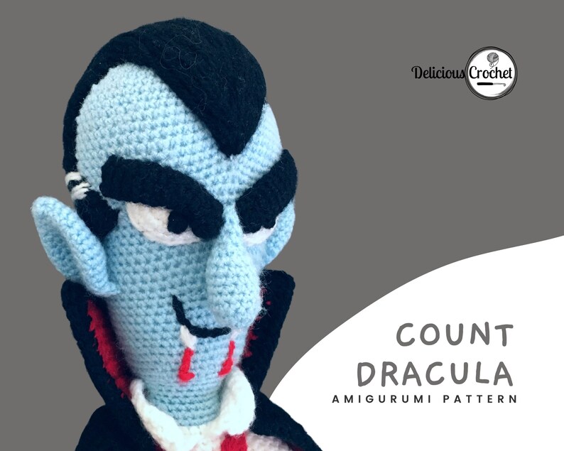 Amigurumi Pattern Crochet Count Dracula Vampire Doll Halloween PDF English or Spanish