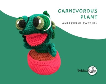 Amigurumi Crochet Pattern Carnivorous Plant Doll Plushie Toy PDF English or Spanish