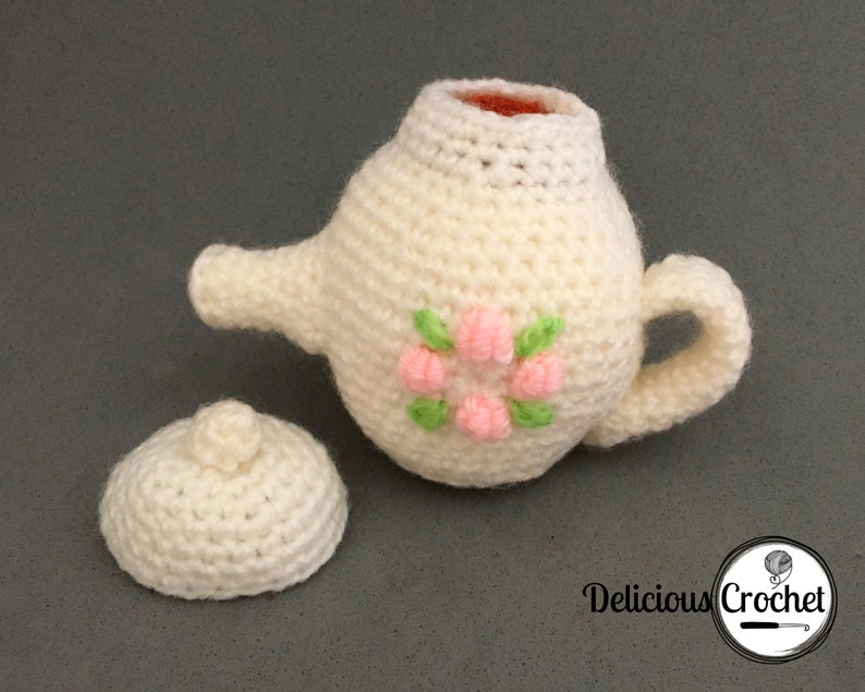 Amigurumi Pattern Crochet Mini Tea Set and Cupcakes DIY Digital Download image 7