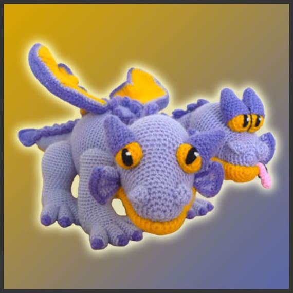 アミグルミパターン かぎ針編み ジェミニ 双頭ドラゴン DIY デジタル