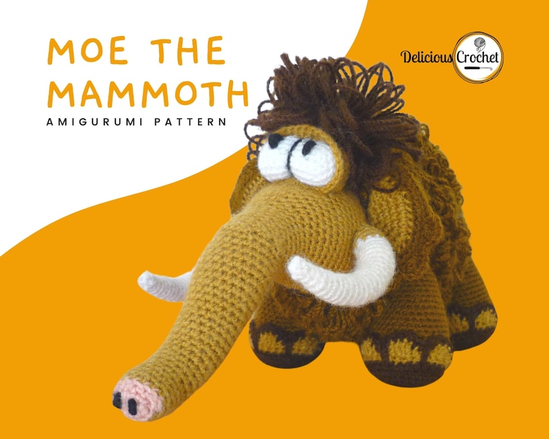 Amigurumi Pattern Crochet Moe Mammoth DIY Digital Download