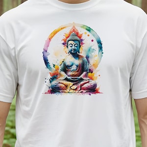 Buddha T-shirt, Meditation Buddha Shirt, Zen Yoga Tee, Unisex Cotton T-shirt up to 5XL