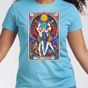 T-shirt unisex The Lovers Tarot, maglietta Tarot
