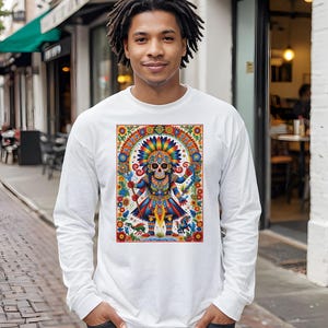 Mictlantecuhtli Mexican Art, Unisex Longsleeve T-shirt