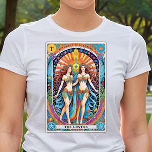 The Lovers Tarot Unisex T-shirt, Tarot Tee