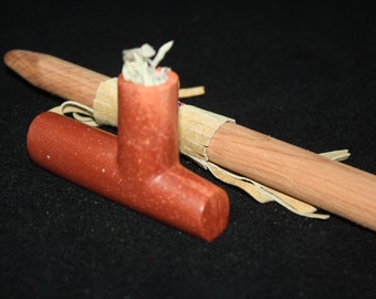 11-1 / 2 ""Rot oder Schwarz Pipestone Plains Style Pfeife mit aromatischen Zedernstein"