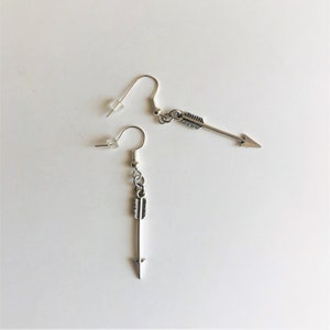 Sagittarius Earrings Silver Pl Cupid Arrow Charm Earrings Archer Sign Earrings Astrological Gift for Her Dec Zodiac by ileanaEnchantedBeads