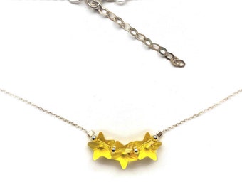 Vintage Swarovski Golden Star Necklace Yellow Evening Star Pendant Mother's Day Gift for Her Twinkle Little Star Necklace by enchantedbeads