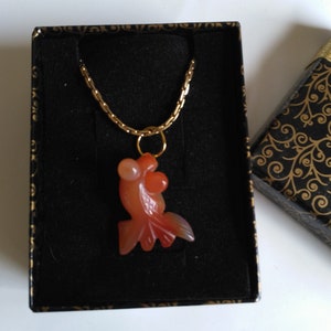 Agate Fish Pendant Golden Carved Koi Fish Nautical Statement Genuine Gemstone Golden Designer Chain Pisces Zodiac Necklace by enchantedbeads