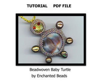 PDF File COMMERCIAL Tutorial. DIY. Baby Turtle Pendant . Beadwoven Turtle . Download . Beadwork - Instructions by enchantedbeads on Etsy