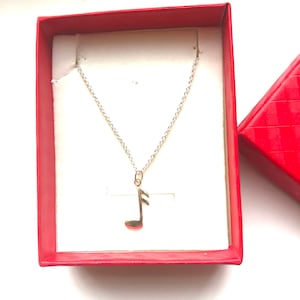 Small Musical Note Charm Pendant Sterling Silver 925 Marked Necklace Minimalist Unique Pendant for Her Music Symbol by ileanaenchantedbeads
