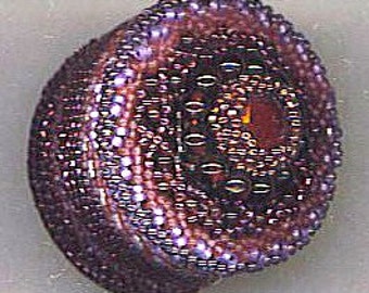 Small Beadwoven Box Mother's Day Gift Garnets Lilac Purple Burgundy Lavender Mandala January Birthstone Keepsakes Gift by enchantedbeads