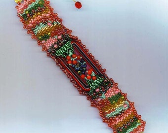 Beadwoven Free-form Bracelet Red Fruit Bracelet Beaded Bracelet Cherry Blackberry Fruit Punch Her Tutti Frutti Bracelet by enchantedbeads