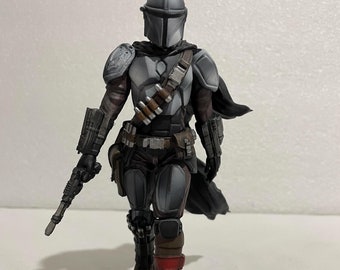 Mandalorian star wars premium figure 9 inch tall hand painted 3d printed 8k resin