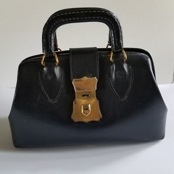Antique Louis Vuitton Black Doctors Bag Sac Cabine Rare Travel