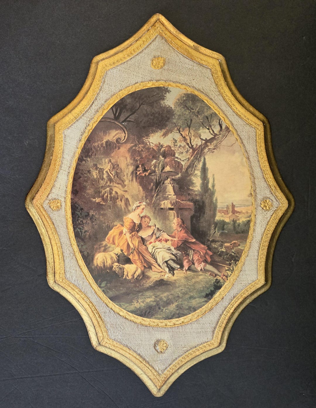 Large Vintage Italian Florentine Classical Wood and Gilt Wall Plaque ...