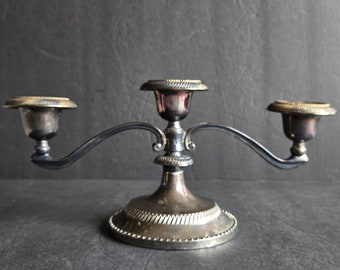 Vintage Silverplate Three Candleholder Candleabra