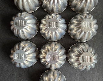 Vintage Lot of 10 Small Aluminum Molds JELL-O