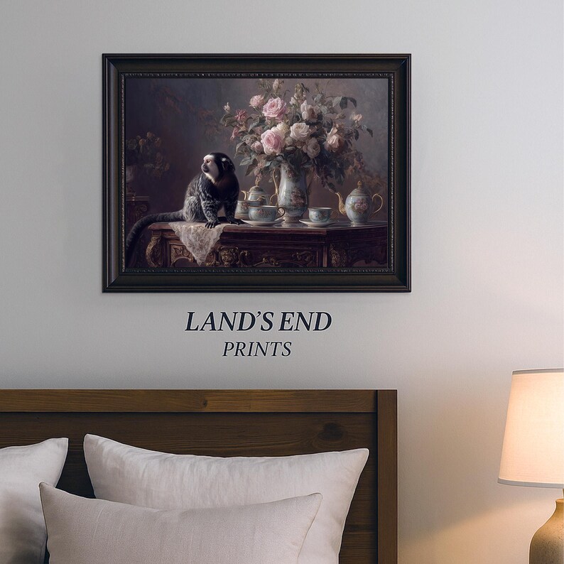 Mesa de té victoriana con monos y rosas (imprimible) / 2510-90 imagen 4