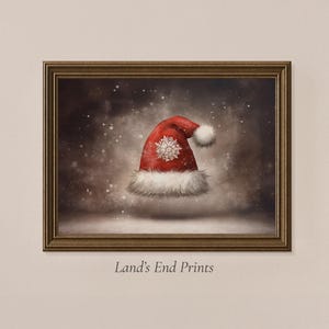 Vintage Santa Hat Christmas Print: Festive Holiday Wall Art PRINTABLE (Digital Download) | 2412-15