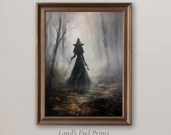 Witch In The Mist – Gothic Halloween Wall Art (Digital Download) | 2410-4