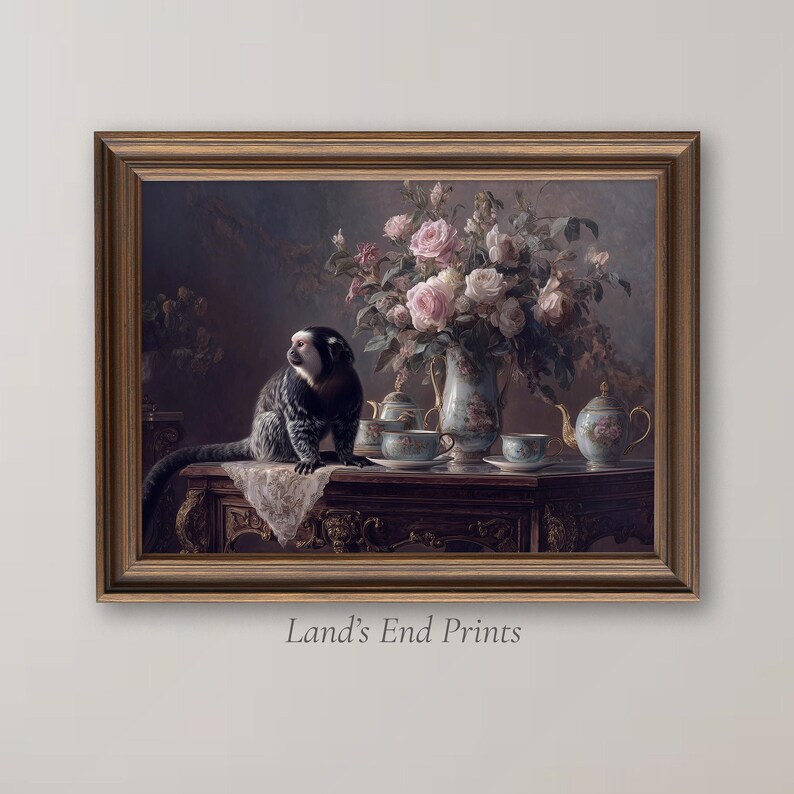 Mesa de té victoriana con monos y rosas (imprimible) / 2510-90 imagen 10