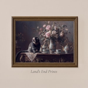 Mesa de té victoriana con monos y rosas (imprimible) / 2510-90 imagen 1