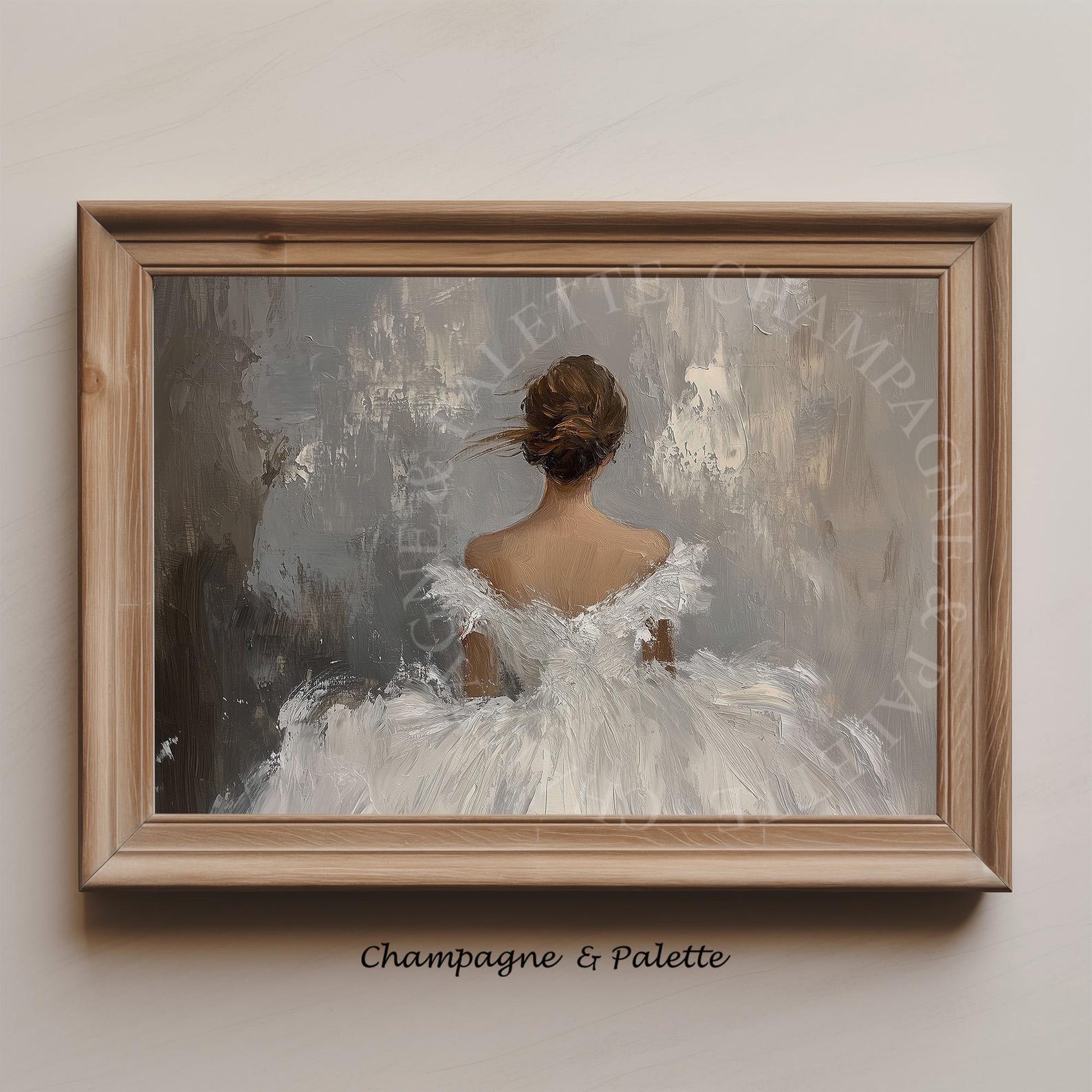 Elegant Woman in White Dress Romantic Oil Painting Impressionist Wall ...