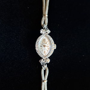 Vintage Bulova 14k White Gold Ladies Wrist Watch