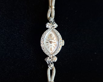 Vintage Bulova 14k White Gold Ladies Wrist Watch
