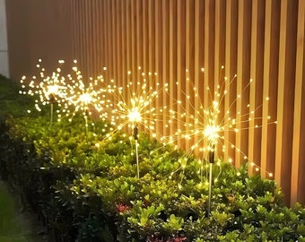 Firework solar garden lights for garden decoration, outdoor spring pretty lights, porch light with flowers, beautiful lawn decoration light