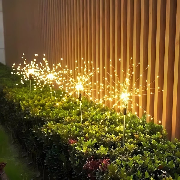 Feuerwerk-Solar-Gartenlichter für die Gartendekoration, hübsche Frühlingslichter im Freien, Verandalicht mit Blumen, wunderschönes Rasendekorationslicht