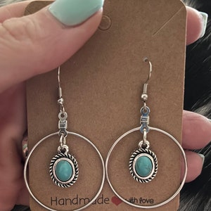 Western turquoise drop earrings