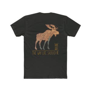 Camiseta con el mapa de alces de Maine, camiseta del estado de Maine, camiseta para amantes de Maine, top gráfico para viajeros, ropa con mapas de aventuras