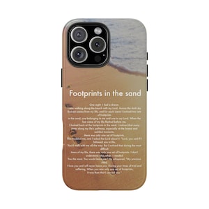 Faithful Footprints Tough Phone Cases, Religious God Phonecase, Christian Bible Scripture Accessory, Protective Cover, Armor Shell, Silicon