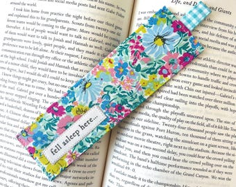 Liberty London Fabric Bookmark, Preppy Gingham Tab, Reader Accessory, Book Lover Gift