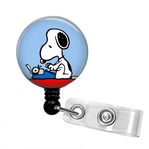 Office Worker Snoopy Retractable Badge Reel, Badge Holder, ID Badge, Nurse, Doctor, Peanuts Gang, Badge Reels