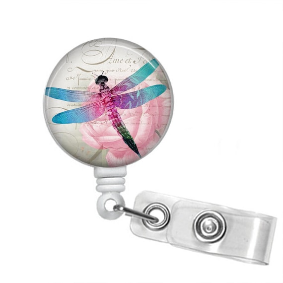 DRAGONFLY Retractable Badge Reel, Badge Holder, ID Badge, Nurse