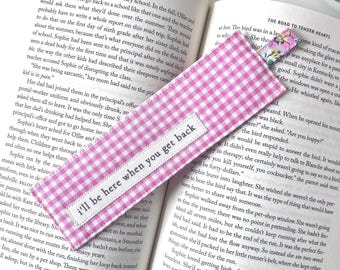 Gingham Floral Fabric Bookmark, Liberty London Tab, Reader Accessory, Book Lover Gift